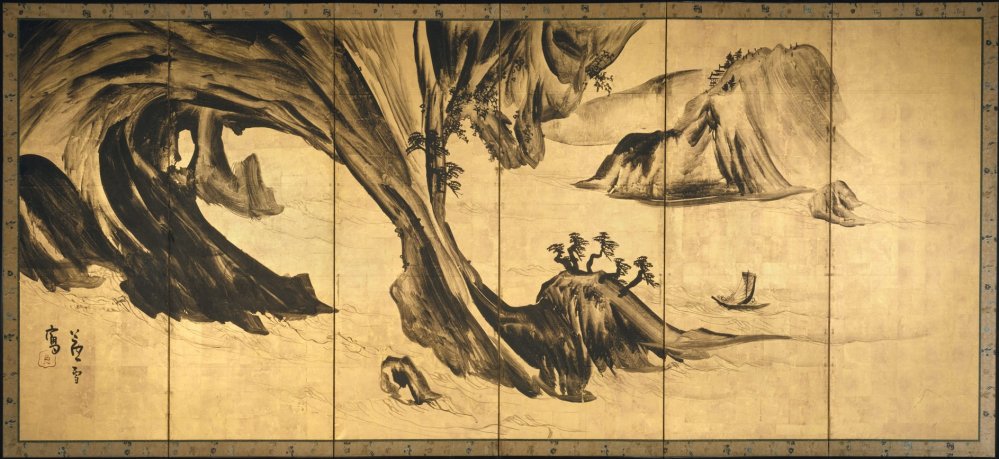 Paysages avec les deux lettrés Su Shi et Tao Qian-1