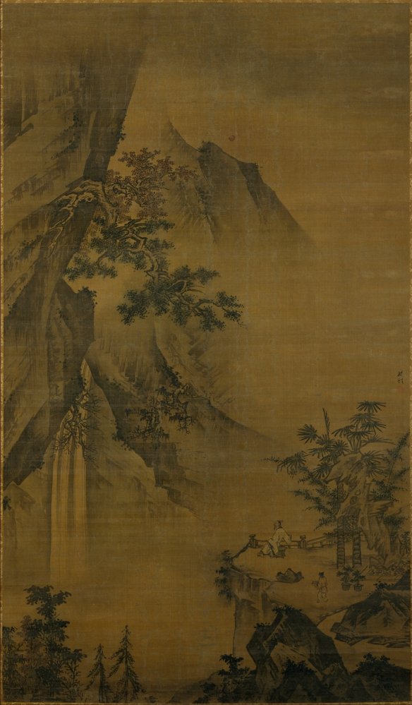 Li Bai contemplant une cascade du mont Lu